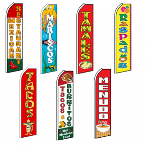 11.5 Ft Feather Flutter Flag - Dessert Swooper Food Concession Banner - Portable