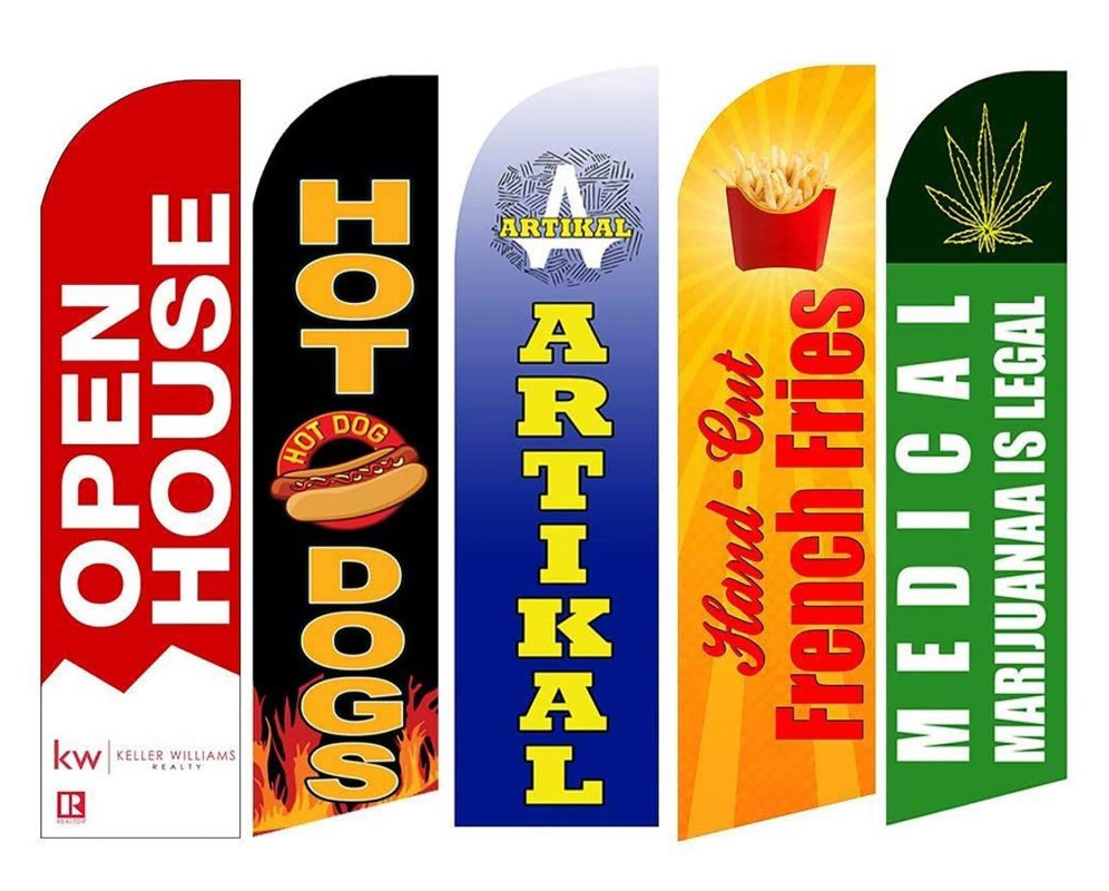 Free Shipping Beach Banner Custom Flying Anti Wind Shark Fin Swooper Concave Feather Wing Flag